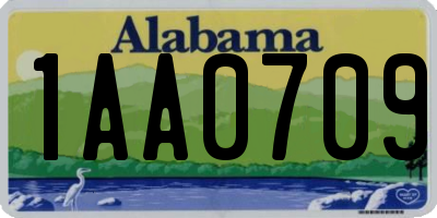 AL license plate 1AA0709