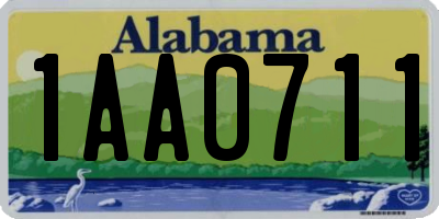 AL license plate 1AA0711