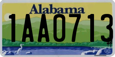 AL license plate 1AA0713