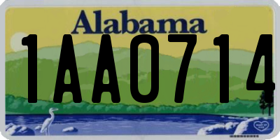 AL license plate 1AA0714