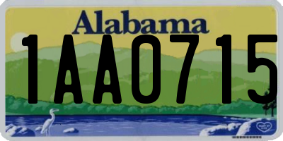 AL license plate 1AA0715