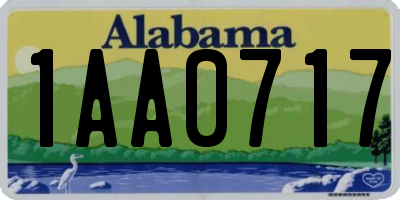 AL license plate 1AA0717