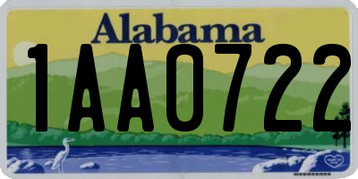 AL license plate 1AA0722