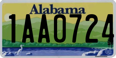 AL license plate 1AA0724