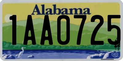 AL license plate 1AA0725