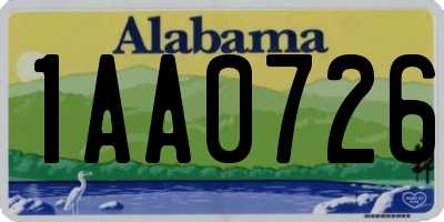 AL license plate 1AA0726