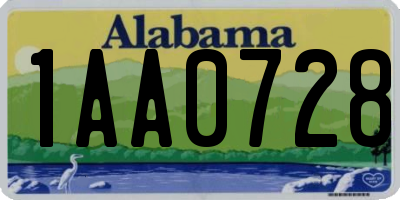 AL license plate 1AA0728