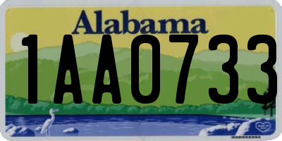 AL license plate 1AA0733