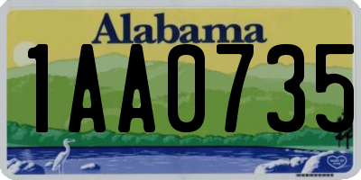 AL license plate 1AA0735