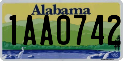 AL license plate 1AA0742