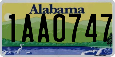 AL license plate 1AA0747