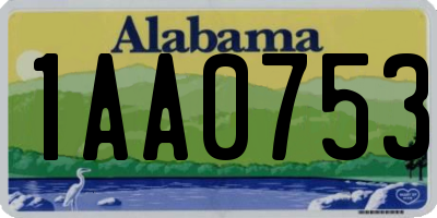 AL license plate 1AA0753