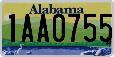 AL license plate 1AA0755