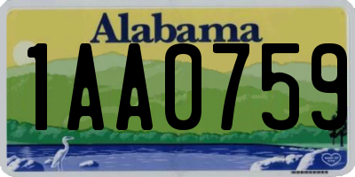 AL license plate 1AA0759