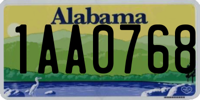 AL license plate 1AA0768