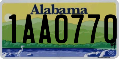 AL license plate 1AA0770