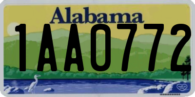 AL license plate 1AA0772