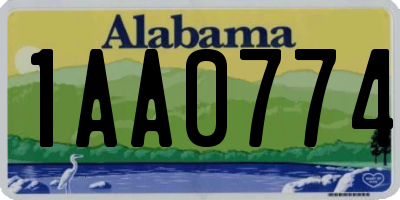 AL license plate 1AA0774