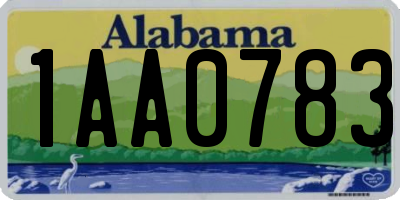 AL license plate 1AA0783