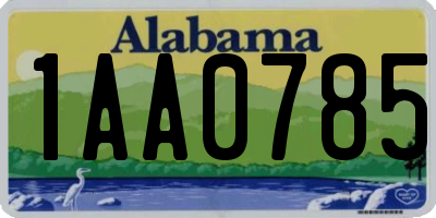AL license plate 1AA0785