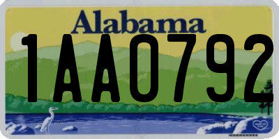 AL license plate 1AA0792