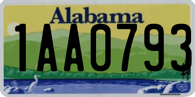 AL license plate 1AA0793