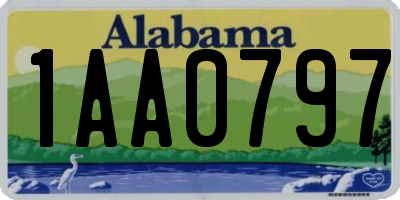 AL license plate 1AA0797