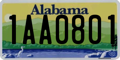 AL license plate 1AA0801