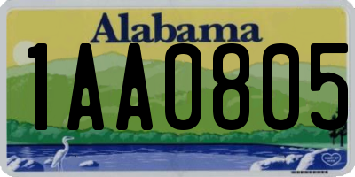 AL license plate 1AA0805