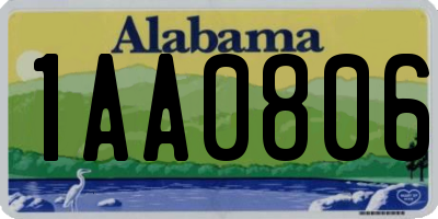 AL license plate 1AA0806