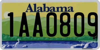 AL license plate 1AA0809