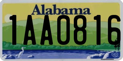 AL license plate 1AA0816