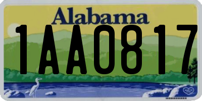 AL license plate 1AA0817