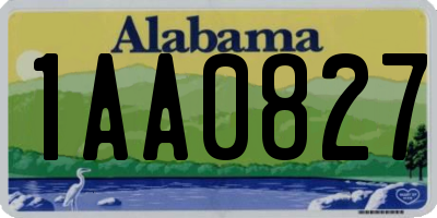 AL license plate 1AA0827