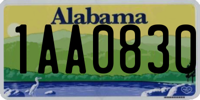 AL license plate 1AA0830