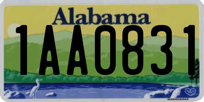 AL license plate 1AA0831