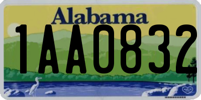AL license plate 1AA0832