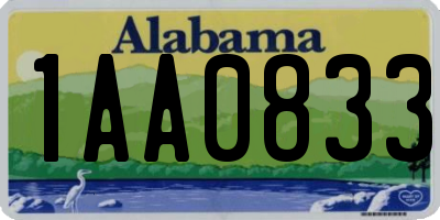 AL license plate 1AA0833