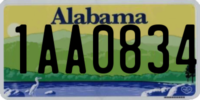 AL license plate 1AA0834