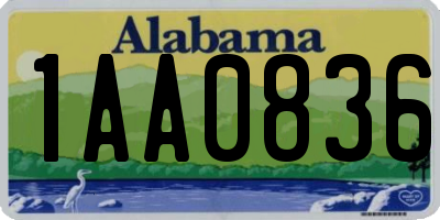 AL license plate 1AA0836