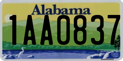 AL license plate 1AA0837