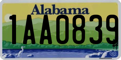 AL license plate 1AA0839