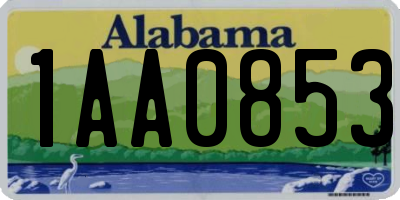 AL license plate 1AA0853