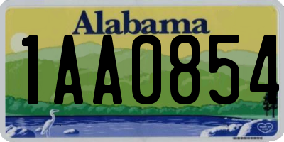AL license plate 1AA0854