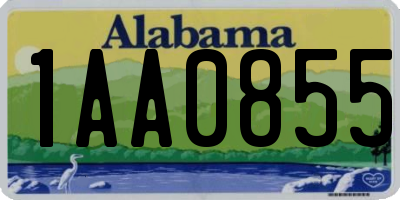 AL license plate 1AA0855