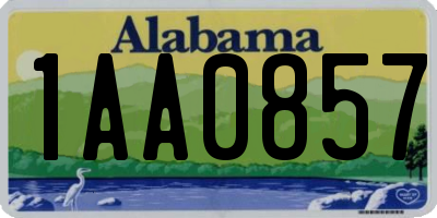 AL license plate 1AA0857