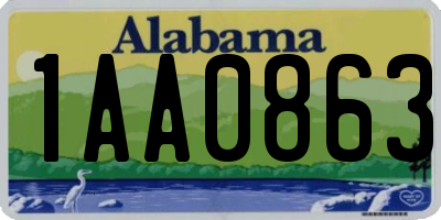 AL license plate 1AA0863