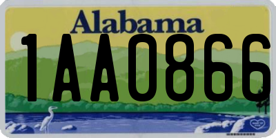 AL license plate 1AA0866