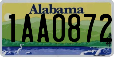 AL license plate 1AA0872