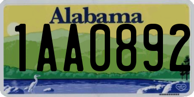 AL license plate 1AA0892